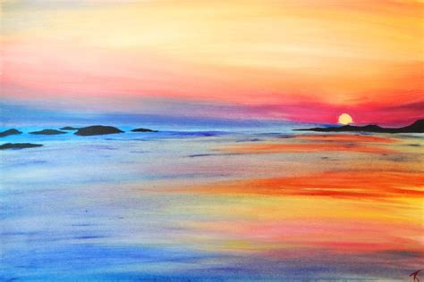 √ Watercolor Sunset Painting