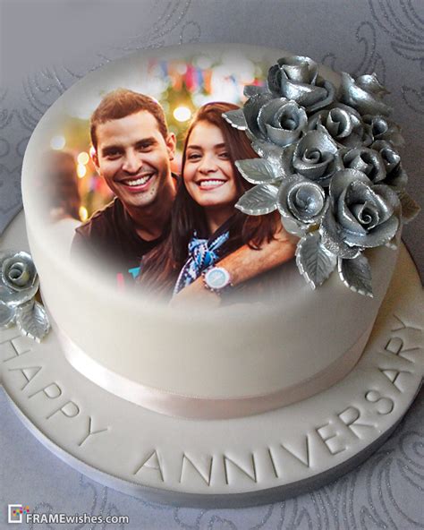 But according to the inscriptions on these cakes, they're also handy for smoothing. Happy Anniversary Cake With Photo Edit Frame