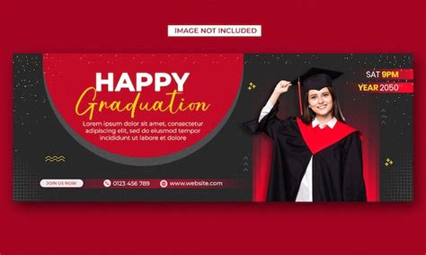 행복 한 졸업 및 교육 Facebook 표지 배너 디자인 서식 파일 프리미엄 Psd 파일