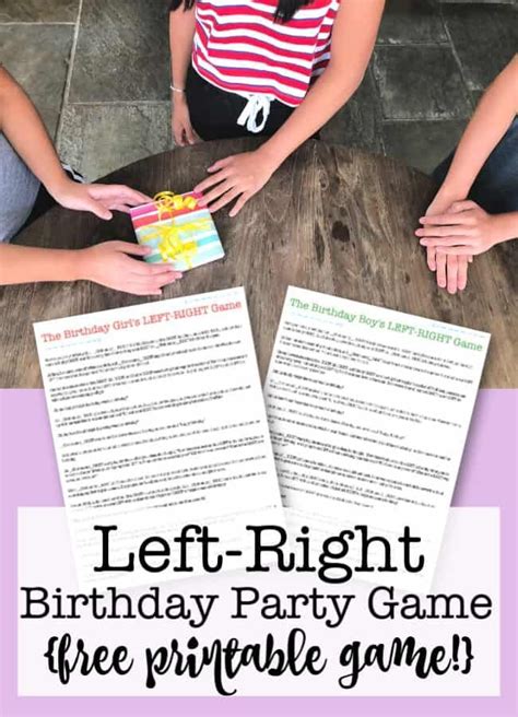 Printable Left Right Game