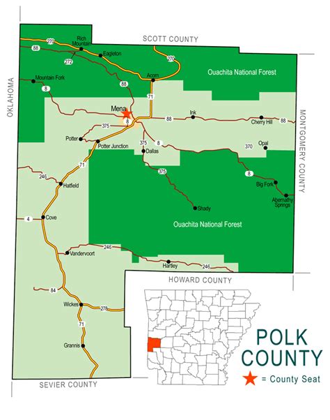 Zz Polk County Map Encyclopedia Of Arkansas