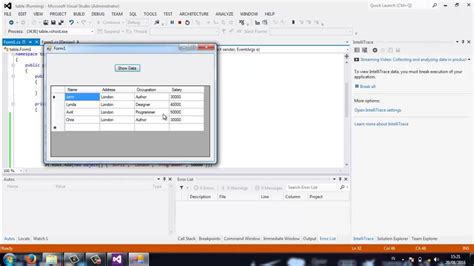 Remplir Datagridview De Visual Studio C Avec Donn Es De La Base Youtube