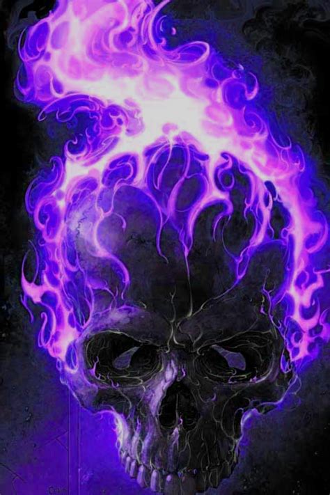 Purple Flamed Skull By Gchj555 On Deviantart