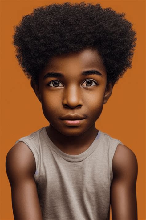 Handsome African American Boy Portrait · Creative Fabrica