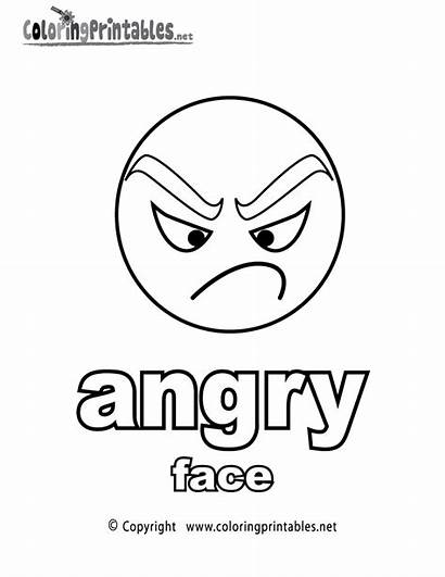 Coloring Pages Angry Face Faces Printable Adjectives