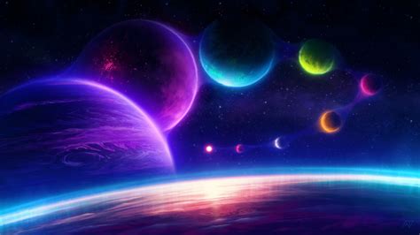 Colorful Planets Chill Scifi Pink