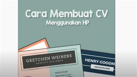 Video ini bakal bantu kamu ga salah langkah lagi! Cara Membuat CV untuk Melamar Pekerjaan, Bisa Lewat HP dan ...