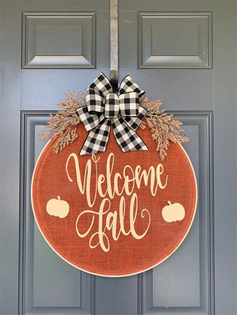 Fall Wreaths For Front Door Fall Wreath Front Door Decor Etsy Fall