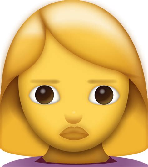 Woman Frowning Emoji Free Download Ios Emojis Emoji Island
