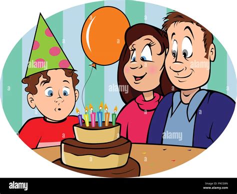 Cartoon Vector Illustration Of A Birthday Boy Stock Vector Image And Art