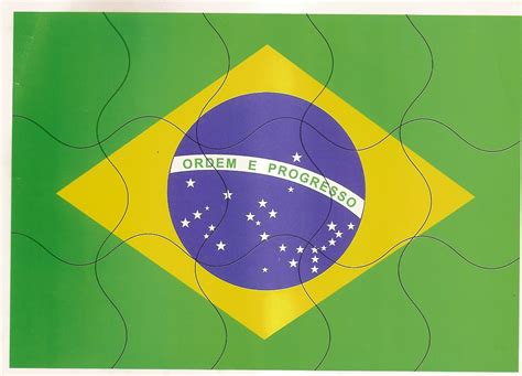 Bandeira Do Brasil Para Colorir E Montar Coloring City