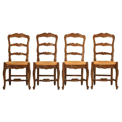 This elegant dining room chair is simply beautiful. Set of 4 Vintage Country French Ladderback Side Chairs at ...