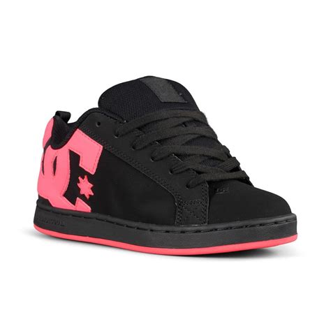 Dc Shoes Womens Court Graffik Black Hot Pink Supereight