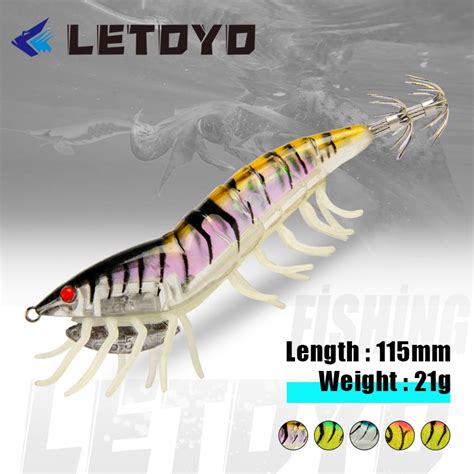 LETOYO 20g 115mm Squid Lure Luminous Rattle Eging Fishing Jig Jigging