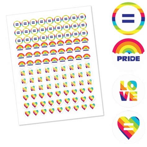 Big Dot Of Happiness Love Is Love Gay Pride Lgbtq Round Candy Sticker
