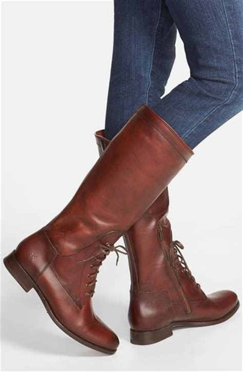 Frye Melissa Lace Up Riding Boot In Red Redwood Lyst