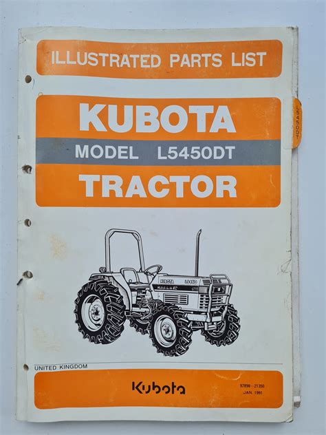 Kubota L5450dt Tractor Parts Catalogue Sps Parts