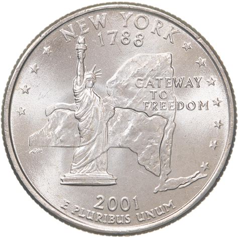 2001 P State Quarter New York Choice Bu Cn Clad Us Coin Daves