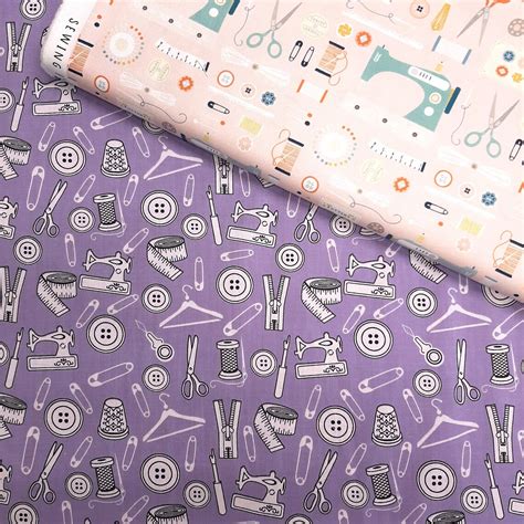 Sewing Themed Fabric By The Metre Sewing Poly Cotton Fabric Etsy