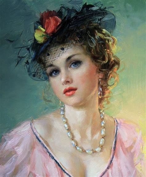 Victorian Portrait Painting Painted Photography Vintage Feminine Fine