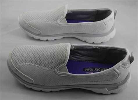 Danskin Now Womens White Memory Foam Mesh Slip On Athletic Shoe Size 7