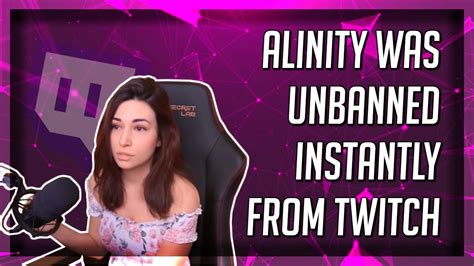Alinity Was Unbanned Instantly From Twitch YouTube