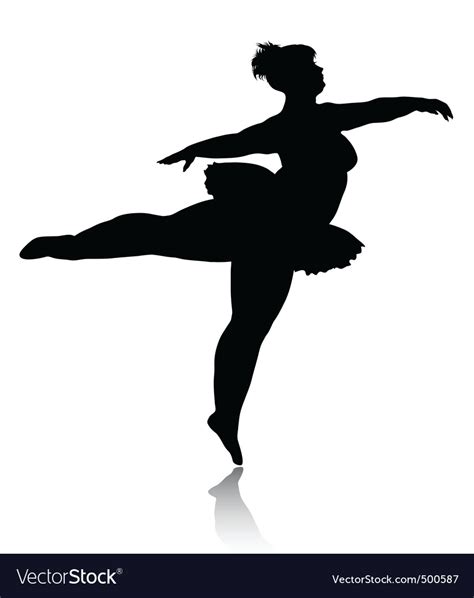 Overweight Ballerina Silhouette Royalty Free Vector Image