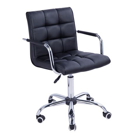 Homcom Black Executive Office Computer Dining Chair Midback Modern Pu