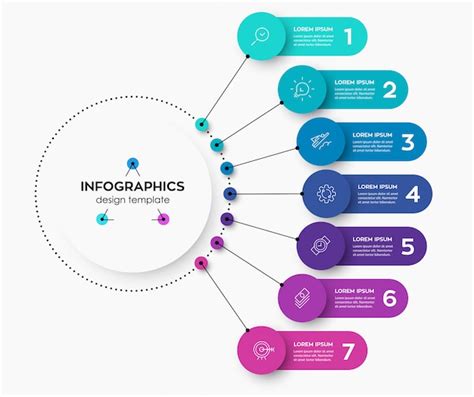 Infographic Label Design Template With Icons And 7 Options Or Steps