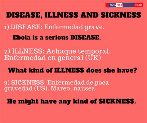 El Blog Para Aprender Inglés La Diferencia Entre Disease Sickness E