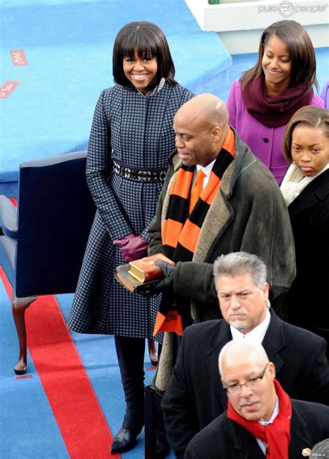 Michelle Obama lors de la cérémonie d investiture de son mari Barack qui se tenait devant le