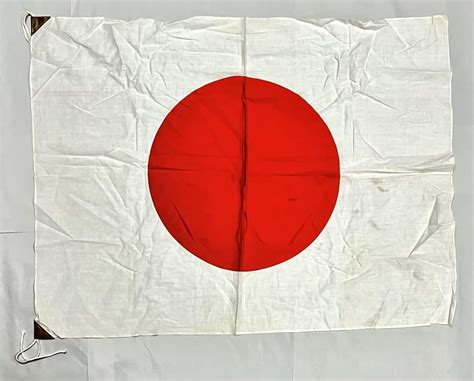 Japanese Ww2 Meatball Flag Rayon Enemy Militaria