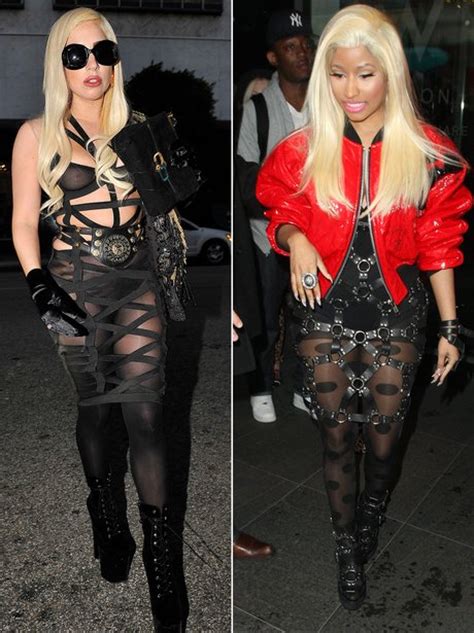 Nicki Minaj Copies Lady Gaga Outfits