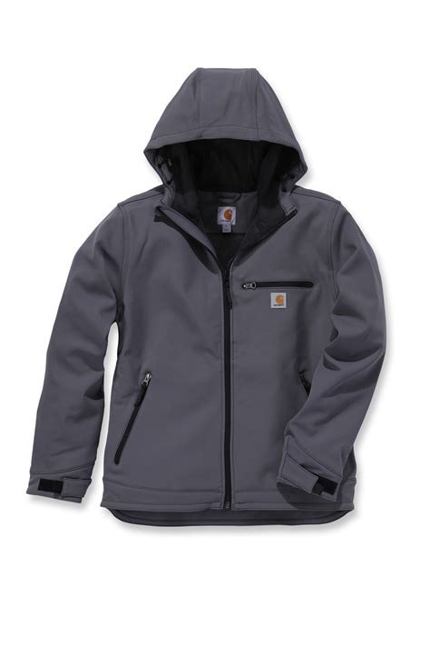 Carhartt 101300 Crowley Soft Shell Hooded Jacket Work Coat Charcoal Ebay