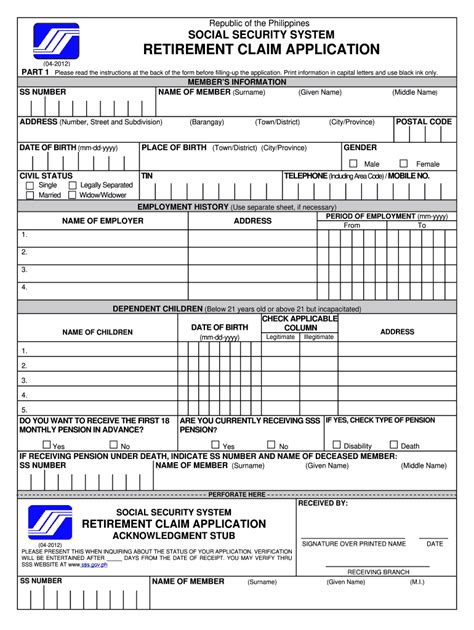 Sss Retirement Requirements Documents Fill Out And Sign Online Dochub
