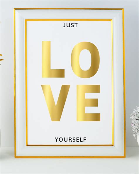 Love Yourself Gold Printable Motivational Quote Self