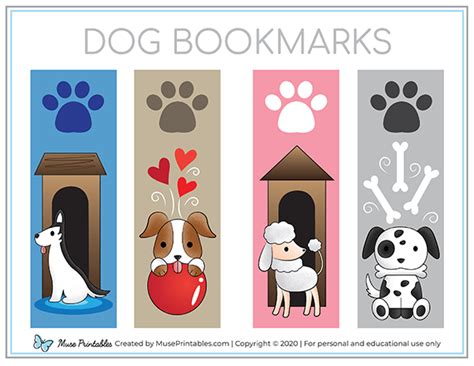 Printable Dog Bookmarks