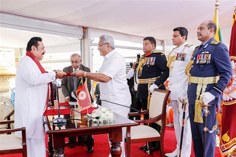 Hon Mahinda Rajapaksa Sworn In As The 13th Prime Minister Of Sri Lanka