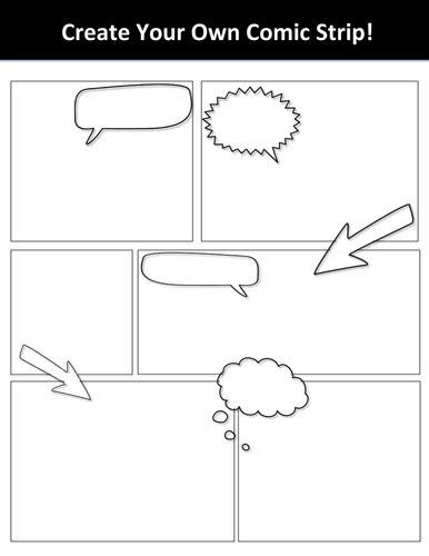 Create Your Own Comic Strip Template Teaching Resources