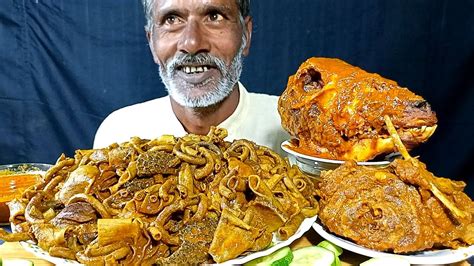 Asmr Eating Spicy Mutton Boti Curry Oily Mutton Curry Big Mutton Head