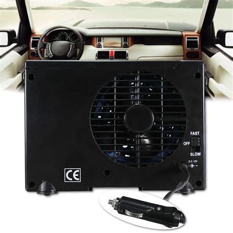 Sliverysea 12v Car Air Conditioner 35w Black Portable Mini Cooling Fan