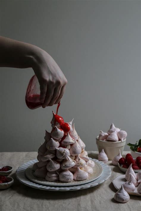 Glittery Berry Champagne Meringue Stack Sweet Savory Recipes Baking