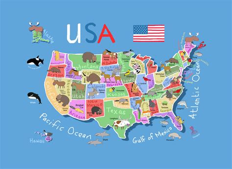 Detailed cartoon map of the USA | USA | Maps of the USA | Maps