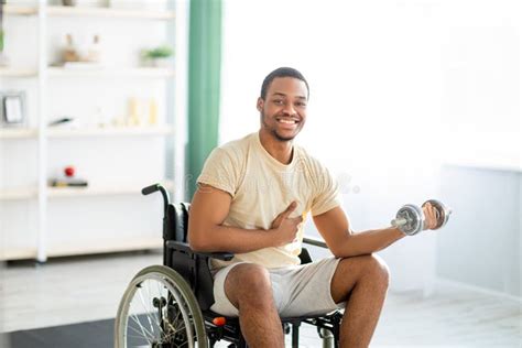 Physical Rehabilitation For Disabled People Handicapped Black Guy In