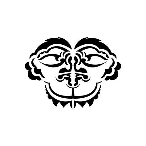 Tribal Mask Traditional Totem Symbol Black Tribal Tattoo Isolated