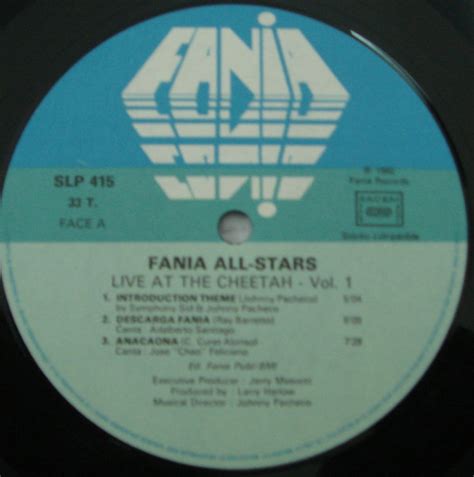 Fania All Stars Live At The Cheetah Vol 1 1980 Vinyl Discogs