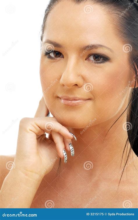 Portrait Of Tanned Brunette Stock Image Image Of Hygiene Brunette