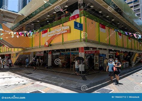 people outside tanjong pagar plaza market and food centre editorial photography image of