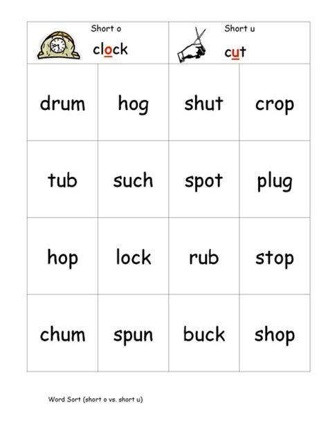 Short O Short Words Cvc Word Activities Rainbow Words Vowel