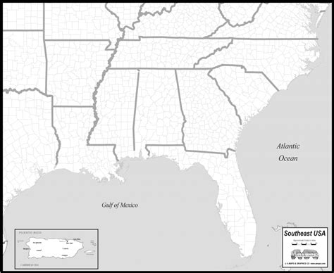 Blank Map Of Southeast Region Within Us Map Geography Map Us
